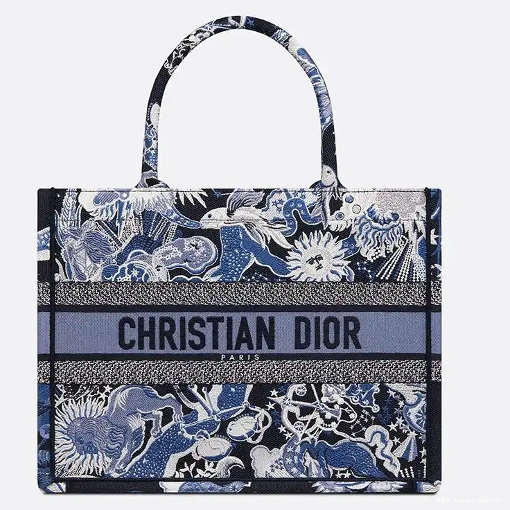 Zodiac Motif Tote Canvas Book Dior Blue Fantastico 0419 Luxury